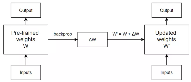 Quá trình cập nhật một layer của model trong fine-tuning